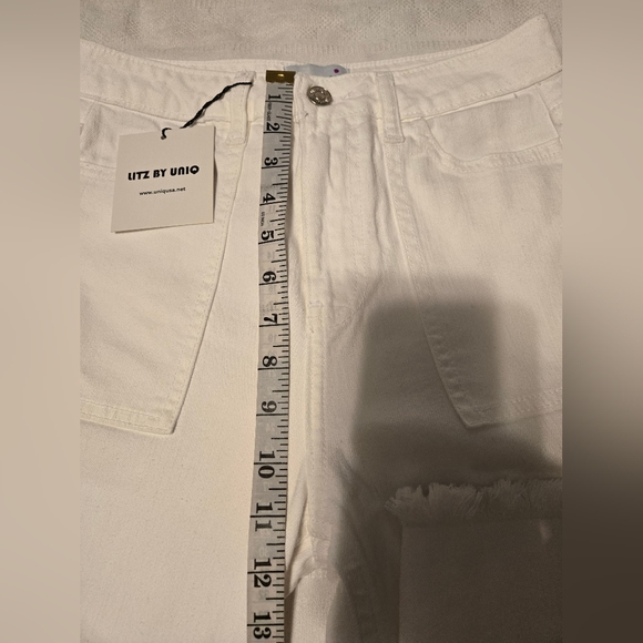NWT Uniq By Litz Jeans Women's Size 3 Color White Style #LP-41079 - Picture 8 of 13